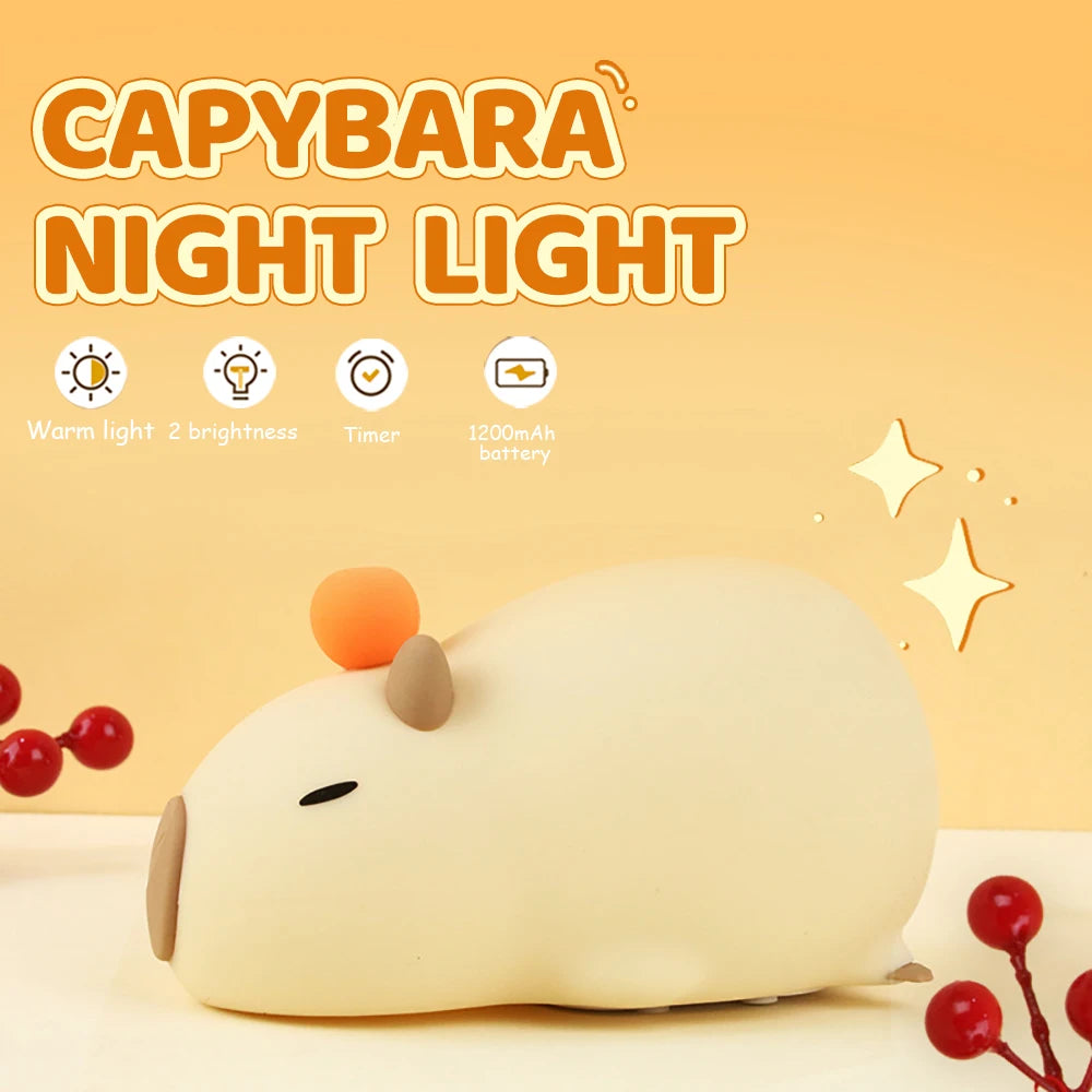 Cute Cartoon Capybara Night Light