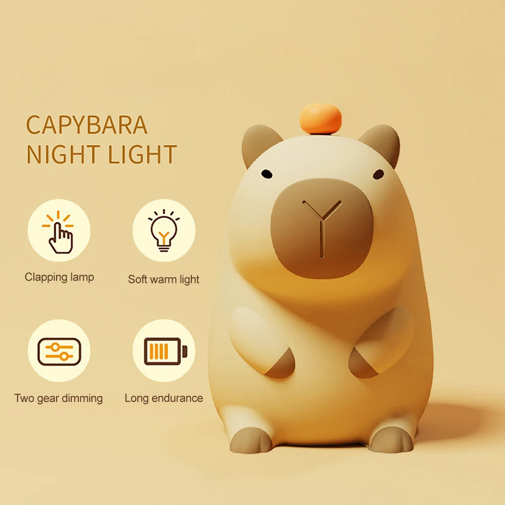 Cute Cartoon Capybara Night Light