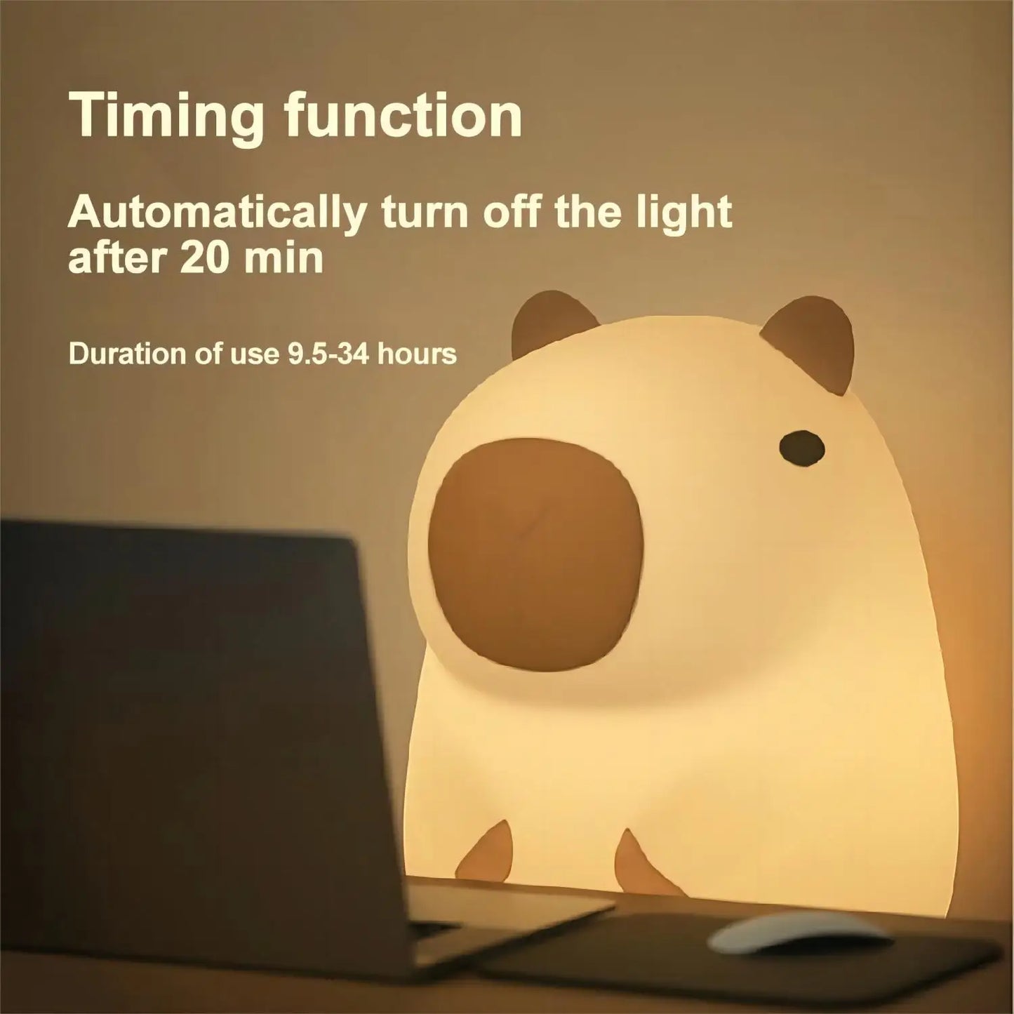 Cute Cartoon Capybara Night Light