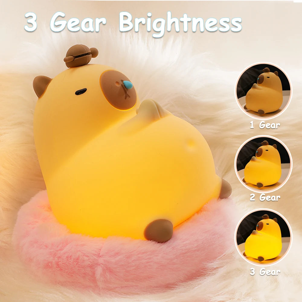 Cute Cartoon Capybara Night Light
